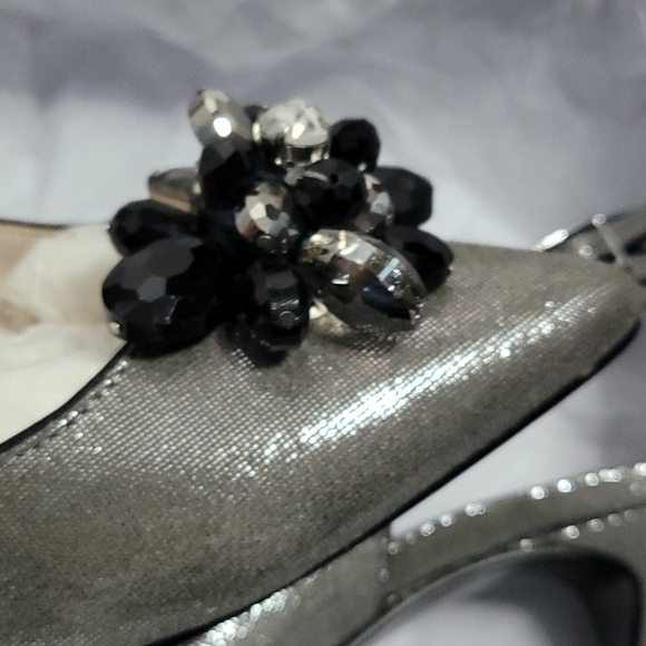 Caparros Gun Metal Jewel High Heel Evening Shoes - Picture 10 of 13